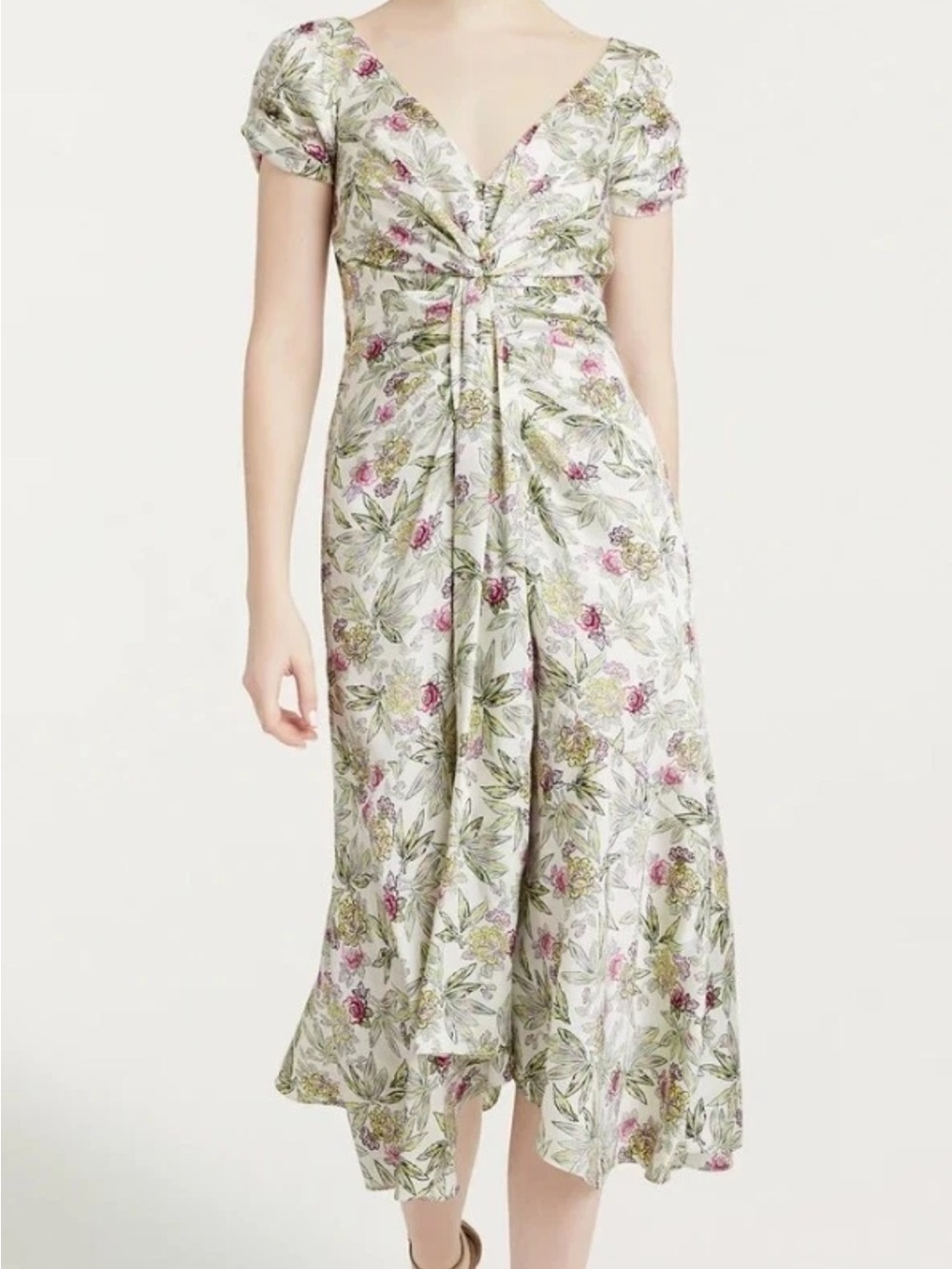 Cinq A Sept Walker Floral Ivory Multicolored Dress Size 0 $395 NWOT